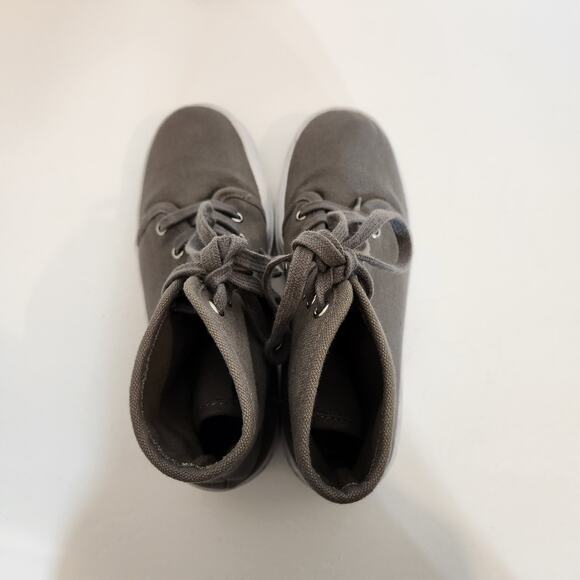 FOREVER 21 Grey White Canvas Platform Combat Lug Sole Sneaker Boot Womens 8 - Picture 6 of 10